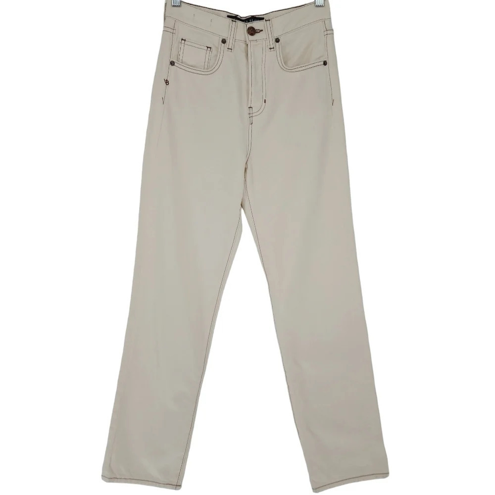 Veronica Beard Blake Classic Straight Jeans in Ecru